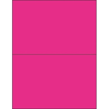 W.B. Mason Co. Removable Rectangle Laser Labels, 8-1/2 in x 5-1/2 in, Fluorescent Pink, 2/Sheet, 100 Sheets/Case