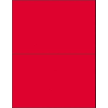 W.B. Mason Co. Removable Rectangle Laser Labels, 8-1/2 in x 5-1/2 in, Fluorescent Red, 2/Sheet, 100 Sheets/Case