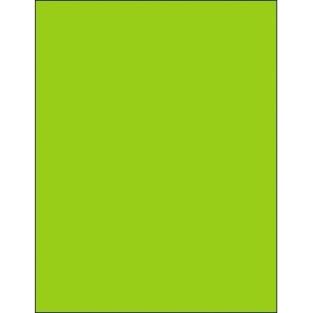 W.B. Mason Co. Removable Rectangle Laser Labels, 8-1/2 in x 11 in, Fluorescent Green, 1/Sheet, 100 Sheets/Case