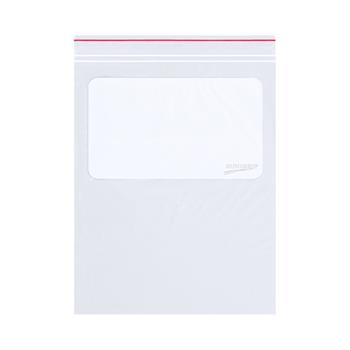 Minigrip White Block Reclosable Poly Bags, 8 in x 10 in, 2 Mil, Clear, 1000/Case