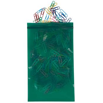 W.B. Mason Co. Reclosable Poly Bags, 2 in x 3 in, 2 Mil, Green, 1000/Case