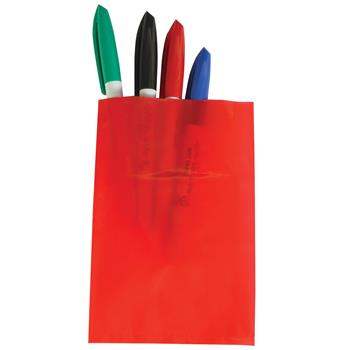 W.B. Mason Co. Flat Poly Bags, 4 in x 6 in, 2 Mil, Red, 1000/Case