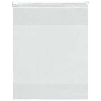 W.B. Mason Co. Slide-Seal Reclosable White Block Poly Bags, 4 in x 6 in, 3 Mil, Clear, 100/Case