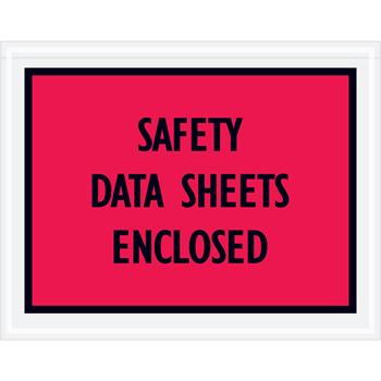Tape Logic &quot;Safety Data Sheets Enclosed&quot; Envelopes, 5 1/2&quot;, Red, 1000/CS