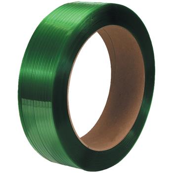 W.B. Mason Co. Smooth Polyester Strapping, 16&quot; x 6&quot; Core, 1/2&quot; x 7200&#39;, Green