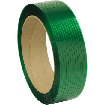 W.B. Mason Co. Polyester Strapping, Smooth, 16 in x 6 in Core, 1/2 in x .025 in x 5,800 ft, Green