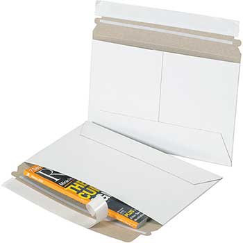 W.B. Mason Co. Stayflats Lite Self-Seal Mailers, #19SPW, 9 in x 6 in, Side-Loading, White, 200/Case