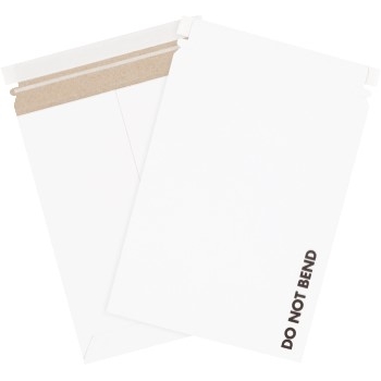 W.B. Mason Co. Stayflats Do Not Bend Self-Seal Mailers, 9 in x 11-1/2 in, White, 100/Case