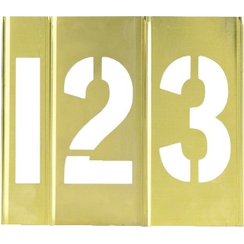 W.B. Mason Co. Brass Stencils, Number Only, 3&quot;, Brass, 15/CS