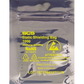 W.B. Mason Co. Reclosable Static Shielding Bags, 12 in x 15 in, 2.8 Mil, Transparent, 100/Case