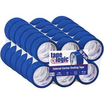 Tape Logic Acrylic Carton Sealing Tape, 2&quot; x 55 yds., 2.2 Mil, Blue, 36 Rolls/Case