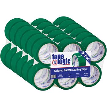 Tape Logic Acrylic Carton Sealing Tape, 2&quot; x 55 yds., 2.2 Mil, Green, 36 Rolls/Case