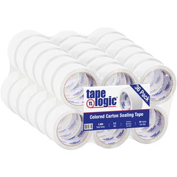 Tape Logic Acrylic Carton Sealing Tape, 2&quot; x 55 yds., 2.2 Mil, White, 36 Rolls/Case