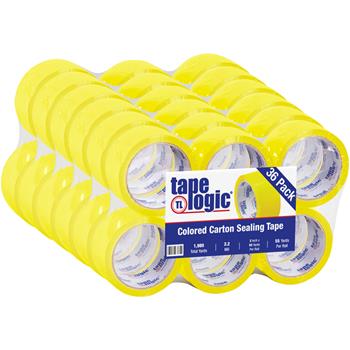 Tape Logic Acrylic Carton Sealing Tape, 2&quot; x 55 yds., 2.2 Mil, Yellow, 36 Rolls/Case