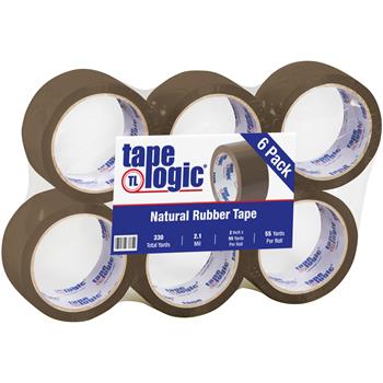 Tape Logic Natural Rubber Tape, 2.1 Mil, 2&quot; x 55 yds., Tan, 6/CS
