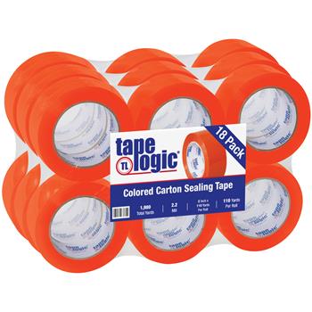 Tape Logic Carton Sealing Tape, 2.2 Mil, 2&quot; x 110 yds., Orange, 18/CS