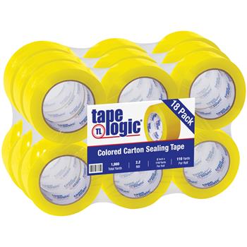 Tape Logic Carton Sealing Tape, 2.2 Mil, 2&quot; x 110 yds., Yellow, 18/CS