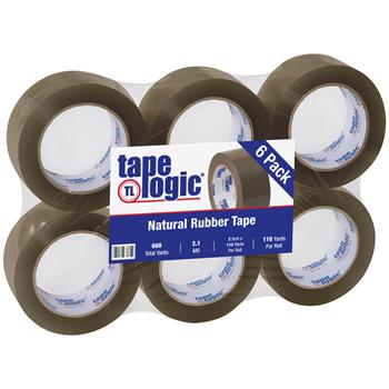 Tape Logic Natural Rubber Tape, 2.1 Mil, 2&quot; x 110 yds., Tan, 6/CS