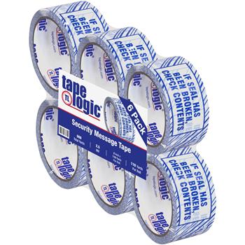 Tape Logic Security Tape, &quot;If Seal Has Been...&quot;, 2.5 Mil, 2&quot; x 110 yds, Blue/White, 6/CS