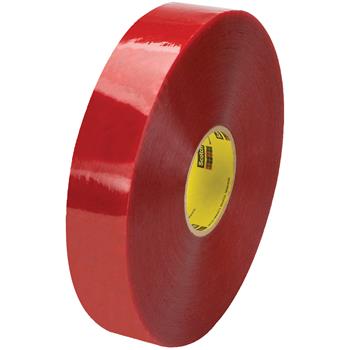 3M 3779 Pre-Printed Carton Sealing Tape, 1.9 Mil, 2&quot; x 1000 yds, Clear/Red, 6/CS