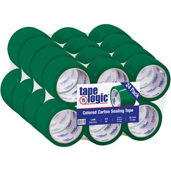 Tape Logic Acrylic Carton Sealing Tape, 3&quot; x 55 yds., 2.2 Mil, Green, 24 Rolls/Case