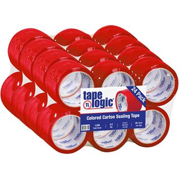 Tape Logic Acrylic Carton Sealing Tape, 3&quot; x 55 yds., 2.2 Mil, Red, 24 Rolls/Case