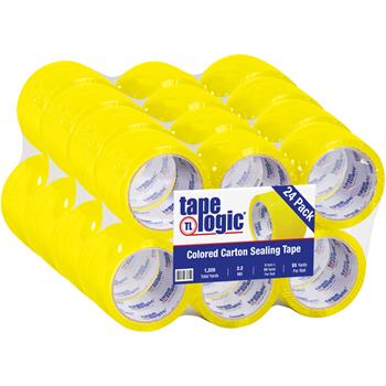 Tape Logic Acrylic Carton Sealing Tape, 3&quot; x 55 yds., 2.2 Mil, Yellow, 24 Rolls/Case