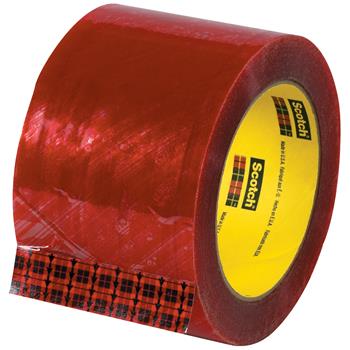 3M 3779 Pre-Printed Carton Sealing Tape, 1.9 Mil, 3&quot; x 110 yds, Clear/Red, 6/CS