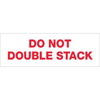 Tape Logic Pre-Printed Carton Sealing Tape &quot;Do Not Double Stack..&quot;, 2.2 Mil, 3&quot; x 110 yds, Red/White, 24/CS