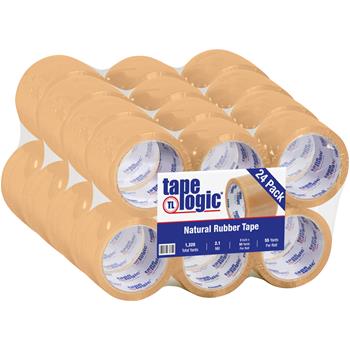 Tape Logic Natural Rubber Tape, 2.1 Mil, 3&quot; x 55 yds., Clear, 24/CS