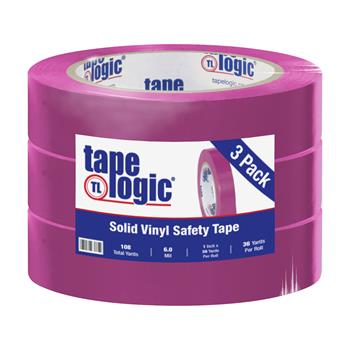Tape Logic Solid Vinyl Safety Tape, 6.0 Mil, 1&quot; x 36 yds, Purple, 3/Case