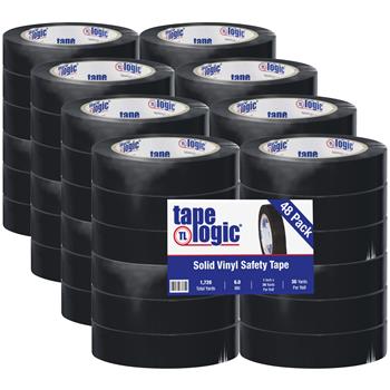 Tape Logic Solid Vinyl Safety Tape, 6.0 Mil, 1&quot; x 36 yds, Black, 48/Case