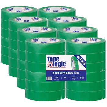 Tape Logic Solid Vinyl Safety Tape, 6.0 Mil, 1&quot; x 36 yds, Green, 48/Case