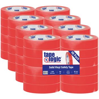 Tape Logic Solid Vinyl Safety Tape, 6.0 Mil, 1&quot; x 36 yds, Red, 48/Case