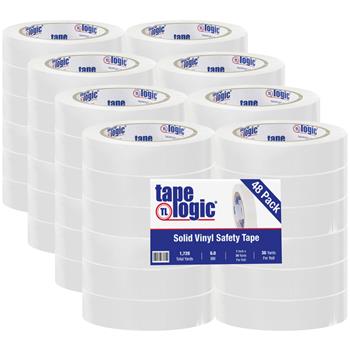 Tape Logic Solid Vinyl Safety Tape, 6.0 Mil, 1&quot; x 36 yds, White, 48/Case