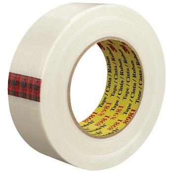 3M 8981 Strapping Tape, 6.6 Mil, 1 1/2&quot; x 60 yds, Clear, 12/CS