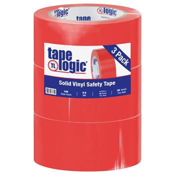 Tape Logic Solid Vinyl Safety Tape, 6.0 Mil, 2&quot; x 36 yds, Red, 3/Case