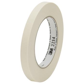 3M 2214 Masking Tape, 5.2 Mil, 1/2&quot; x 60 yds, Natural, 12/CS