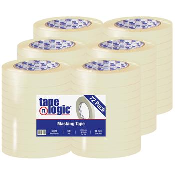 Tape Logic 2400 Masking Tape, 1/2&quot; x 60 yds., 5.6 Mil, Natural, 72 Rolls/Case