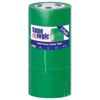 Tape Logic Solid Vinyl Safety Tape, 6.0 Mil, 3&quot; x 36 yds, Green, 3/Case