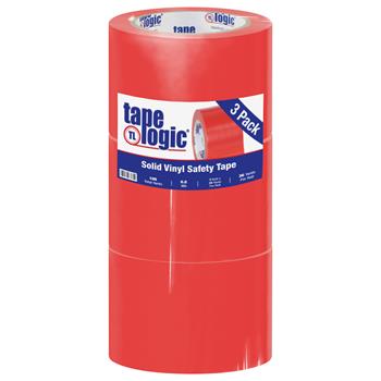 Tape Logic Solid Vinyl Safety Tape, 6.0 Mil, 3&quot; x 36 yds, Red, 3/Case
