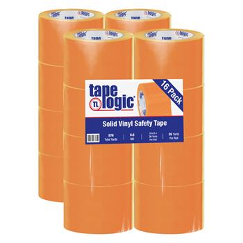 Tape Logic Solid Vinyl Safety Tape, 6.0 Mil, 3&quot; x 36 yds, Orange, 16/Case