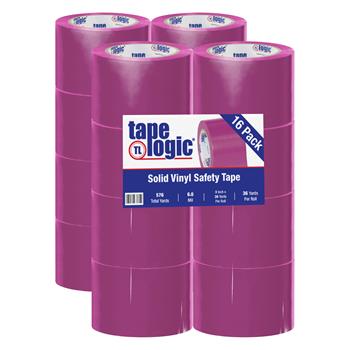 Tape Logic Solid Vinyl Safety Tape, 6.0 Mil, 3&quot; x 36 yds, Purple, 16/Case