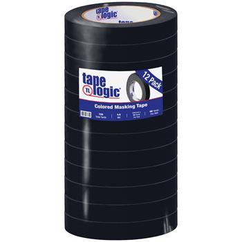 Tape Logic Colored Masking Tape, 3/4&quot; x 60 yds., 4.9 Mil, Black, 12 Rolls/Case