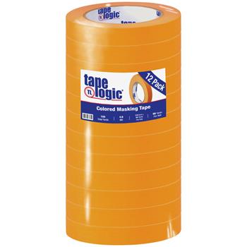 Tape Logic&#174; Colored Masking Tape, 3/4&quot; x 60 yds., 4.9 Mil, Orange, 12 Rolls/Case