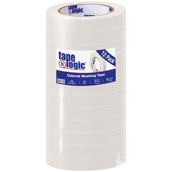 Tape Logic Colored Masking Tape, 3/4&quot; x 60 yds., 4.9 Mil, White, 12 Rolls/Case
