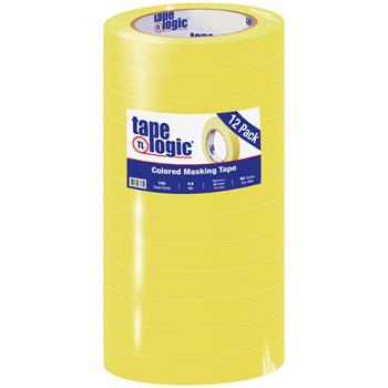 Tape Logic Colored Masking Tape, 3/4&quot; x 60 yds., 4.9 Mil, Yellow, 12 Rolls/Case