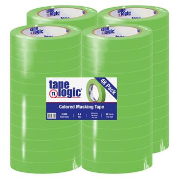 Tape Logic Colored Masking Tape, 3/4&quot; x 60 yds., 4.9 Mil, Light Green, 48 Rolls/Case
