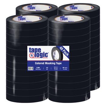 Tape Logic Masking Tape, 3/4&quot; x 60 yds., 4.9 Mil, Black, 48 Rolls/Case