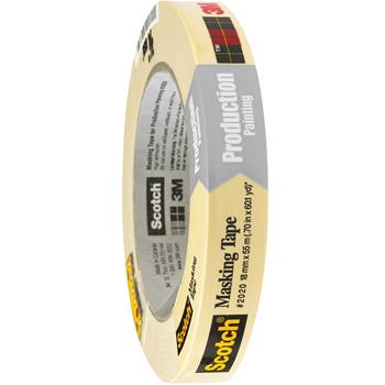 3M 2020 Masking Tape, 5.2 Mil, 3/4&quot; x 60 yds, Natural, 48/CS